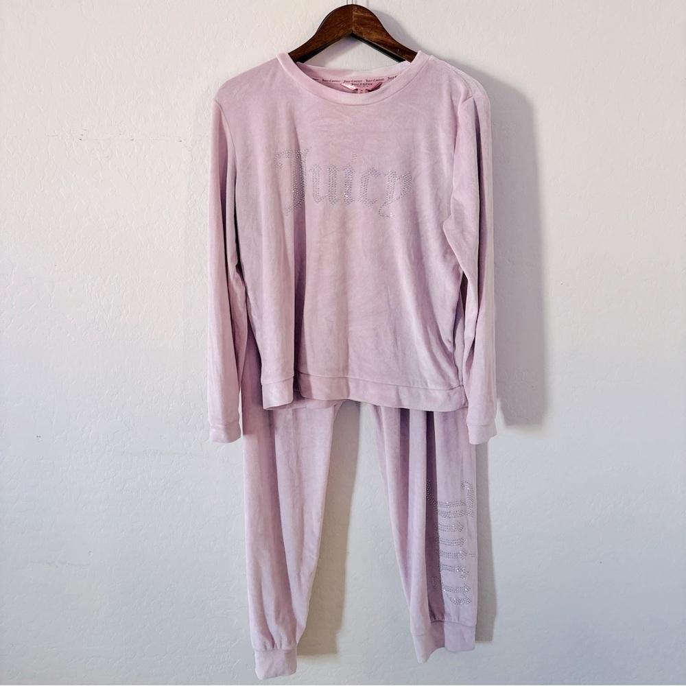 Juicy Couture Pink Velour Lounge Sleepwearโ Set Medium Womenโs